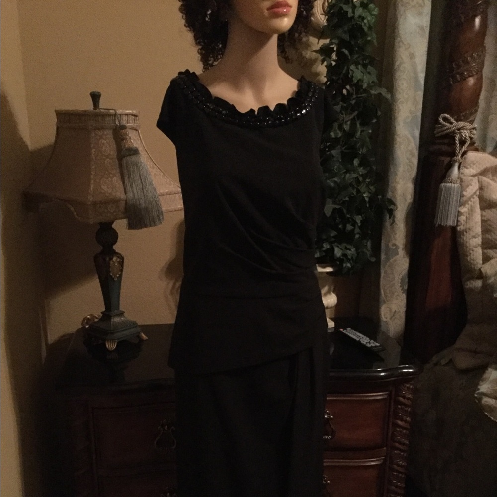Adrianna Papell Bead Wrap Dress